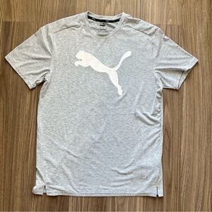 Puma Men’s Gray Athletic T-Shirt Size Medium | Short Sleeve Logo Tee